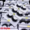 Lyx 25mm Mink Lashes Falska ögonfransar Lång 3D 5D Mjukt rörig Fluffy Eyelash Makeup Naturlig dramatisk Korsad tjock Volumn Maquiagem
