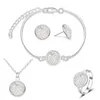 Boucles d'oreilles collier rond Druzy ensemble de bijoux résine Drusy Bracelet anneau géométrique couleur marque de mode femmes