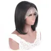 Ishow 13x2 Transparent HD Lace Frontal Human Hair Wigs Short Bob Swiss Lace Front Wig Brazilian Virgin Straight for Women Natural Black 8-12 inch Peruvian