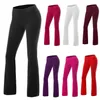 Moda damska Solidna bawełna Spandex Cut Cut High Paisted Flare Spodnie Workout Casual Spodnie Wygodne Flarowane Legginsy S-XL 211221