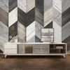 Wallpapers Modern 3d Solid Geometric Stone Wood Grain Custom Wallpaper Home Decor Mural Bedroom Self-adhesive Wall Paper