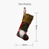Christmas Stocking with Cute 3D Plush Swedish Gnome for Fireplace Hanging Xmas Decorations Party Decor 17" XBJK2108