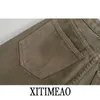 ZA High Waist Loose Comfortable Jeans For Women Fashionable Casual Straight Pants Basic Army Green 210708