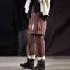 Johnature Bahar Keten Retro Patchwork Harem Pantolon Cep Elastik Bel Eğlence Kadınlar Ayak Bileği Uzunlukta Etekler Pantolon 210521