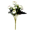 Fleurs décoratives Couronnes Vintage Soie Artificielle Thé Rose 6 Tête 4 Petit Bourgeon Bouquet De Mariage Maison Rétro Faux Fleur Partie DIY Décoration