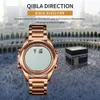 SKMEI 1667 Stainls Steel Back Digital Alfajr Azan Prayer Wrist Watch264N