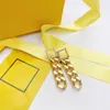 Designer Chain Earrings Ladies Fashion Brand Stud Earrings Luxury Diamond High Quality Wedding Jewelry Gifts