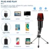 Type-C USB Cardioid Microphone with Led for Video Instrument Recording Andriod&iOS PC Mic for Karaoke Mobile Voice Over ZOOM