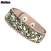 Bohemia Crystal irregular stone color Bangle Bracelet lovers flannelette with colored stones bracelets