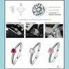 Wedding Rings Jewelry Real 925 Sterling Sier For Women White Red Diamond Ladies Engagement Gift Drop Delivery 2021 Eansb