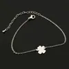 Lucky Gold Color Four Leaf Clover Charm Bracelet Stainless Steel Bracelets For Festival Friends classmate Gift