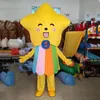 Estrela amarela mascote traje halloween christmas festa de festa de desenho animado personagem outfit terno adulto mulheres vestido carnaval unisex adultos