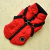 Pet Printed Cold Weather Coat Small Dog Vest Harness valp vinter 2 i 1 varm outfit plagg jacka 211007