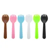 Diy Fruit Fork Pudding Spoon individuellt förpackad plastkakasglassdessert