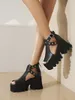 Dress Shoes Women 'S Sandals Platform Punk Style Summer Party Increased Thick Heel Street Fashion Trend Metal Buckle Bottom