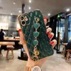 Lambskin 6D Electroplated Lattice Camera Lens Protection TPU Falls with Heart Strap for iPhone 13 12 11 Pro Max XR XS X 8 Plus Samsung S21 S22 Ultra A12 A32 A42 A52 A72 A02S