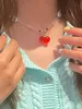 Sautoirs HUANZHI 2022 doux vacances d'été tour de cou Transparent acrylique cerise perle d'eau douce collier de perles pour les femmes Heal22