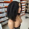 Brasilianska Human Hair Afro Kinky Curly Lace Front Wigs African American Women Wig Pre plocked 150% density