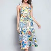 Desenhista Dress Dress Dress Mulheres Sem Mangas Floral Floral Impresso O Pescoço Midi Tanque Senhoras Slim Big Swing Party 210603