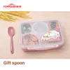 5 Net Lunchbox Magnetron Bento Lekvrije Draagbare Food Container Opslag voor Kinderen Soepkom en Lepel Grote Maat 211104