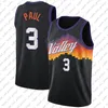 ديفين بوكر كريس بول 1 كرة السلة قميص 2023 DeAndre Ayton Steve Nash Charles Barkley Jerseys 13 City Mens Retro Shirt Black Mesh