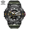 SMAEL mode sport étanche montre hommes haut de gamme marque militaire numérique Quartz montre-bracelet hommes double affichage rétro-éclairage horloge X0524