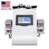 Stock aux États-Unis 40k Cavitation ultrasonique 6 en 1 Machine minceur Pressothérapie sous vide RF 8 tampons Lipo Laser LLLT Lipolyse 635nm 650nm Spa de mise en forme du corps