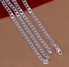 925 стерлингов серебристые 4 мм 16-24 дюйма цепные ожерелье мода хип-хоп ожерелья для мужчин женщин оптом