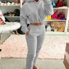 Herbst Winter Chic Frauen Casual Solide Trainingsanzug Langarm Outfit Hoodies Hosen Sport Streetwear 2 Stück Hose Set Weibliche