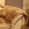 Grå bäddsoffa fyra årstider soffa täcker anti-skid läder europeisk stil plysch handduk modern glida kan anpassad 211116