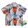 Camicie casual da uomo di alta qualità WACKO MARIA Camicia Uomo Donna 1: 1 Graffiti Hawaii Fashion Beach Style Top Tees