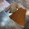 Kvinnor Blazer + Skirt Office 2 Piece Outfits Höst Vinterdesigner Märke Vintage Classic Fashion Jacket Pläterade kjoluppsättningar 211119