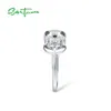 SANTUZZA Anillo de plata para mujer Pure 925 Sterling Leopard Panther Cubic Zirconia S Party Trendy Fine Jewelry 220211