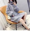 Thick Sweater Outer Wear Lazy Wind Red Turtleneck Skirt Female Hedging Autumn Winter Mid-length Loose 210427