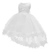 Criança bebê menina infantil princesa vestido elegante laço pétala bebê vestido de noiva crianças vestidos festa para bebê 1º ano yrs aniversário g1129