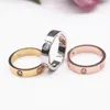 4mm 5mm 6mm titanium steel silver love ring men and women rose gold Rings lovers couple Ring for wedding gift fashion classic Jewelry With bag