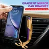 Luxuriöses goldenes kabelloses 10-W-Autoladegerät mit automatischer Klemmung, schnelles Aufladen, Handyhalterung im Auto für iPhone 12 Pro Max XR Huawei Samsung Smartphone