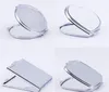 Specchi per il trucco fai-da-te Ferro 2 Faccia Sublimazione Foglio di alluminio placcato in bianco Ragazza Regalo Cosmetico Specchio compatto Decorazione portatile SN2647