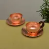 1 sztuk Handmade Zagęszczone Czysta Copper Water Tea Herbata Kawa Zestaw Z Tray Cup