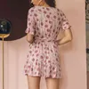 V Neck Printed Dress Summer Casual Butterfly Short Sleeve A Line Dress Women Bandage Mini Beach Dress Sundress Vestidos 210414