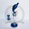 Narghilè in vetro Recycler Bong Tubi per l'acqua Impianto petrolifero Fab Egg Shape da 9" alto Dab Rigs