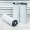 ABD Stok Süblimasyon Boşluklar Tumbler Beyaz 20oz Düz Paslanmaz Çelik Tumbler Plastik Saman ve Kapaklı