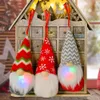 Christmas Gnome Lights Handmade Swedish Tomte Ornaments Santa Plush Doll Hanging Decoration Pendants PHJK2109