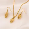 ARETES DE COLGANTE EN ORO AMARILLO MACIZO DE 18K Collar OVAL Bola exquisita FINAMENTE TRABAJADA, BRILLANTE HECHO EN ITALIA