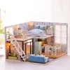 CUTEBEE DIY Doll House Wooden Houses Miniature house Furniture Diorama Kit with LED Toys for Children Christmas Gift 220218