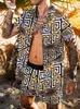 Os faixas dos homens definem mens imprimir manga curta verão casual camisa floral praia de duas peças terno 2021 moda homens conjuntos M-3XL roupa