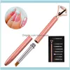 Salon Health & Beautypcs/Set Big Diamond Nail Brush Rhinestone Manicure Pen Acrylic Powder Gel Set Art Tool Kits Drop Delivery 2021 84Q0A