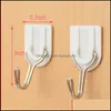 Robe Hooks Hardware Bath Home & Garden1800Pcs White Sticky Self-Adhesive Hook For Kitchen Bathroom Tower Holder Hanger Drop Delivery 2021 Y8