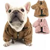 Warm Dog Jacket Designer Pets Clothes Soft Dog Apparel Sublimation Printed Old Flower Pet Winter Coats for Small Dogs French Bulldog Cream XXL A292