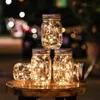 Strings 10/20 Solar Power Leds Fairy String Light For Mason Jar Lid Insert Christmas Party Garden Decoration Outdoor Wedding Garland